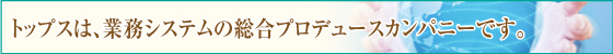 トップスは、業務システムの総合プロデュースカンパニーです。